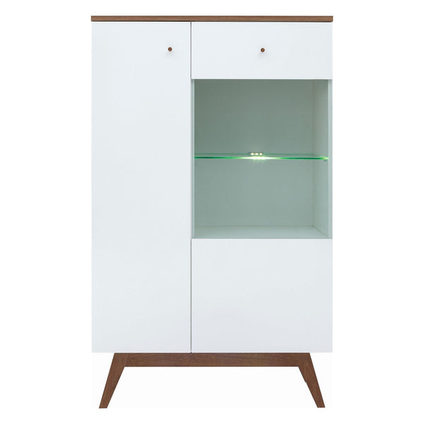 Vitrina HEDA REG1D1W, alb, PAL/sticla securizata, 85x41x141 cm
