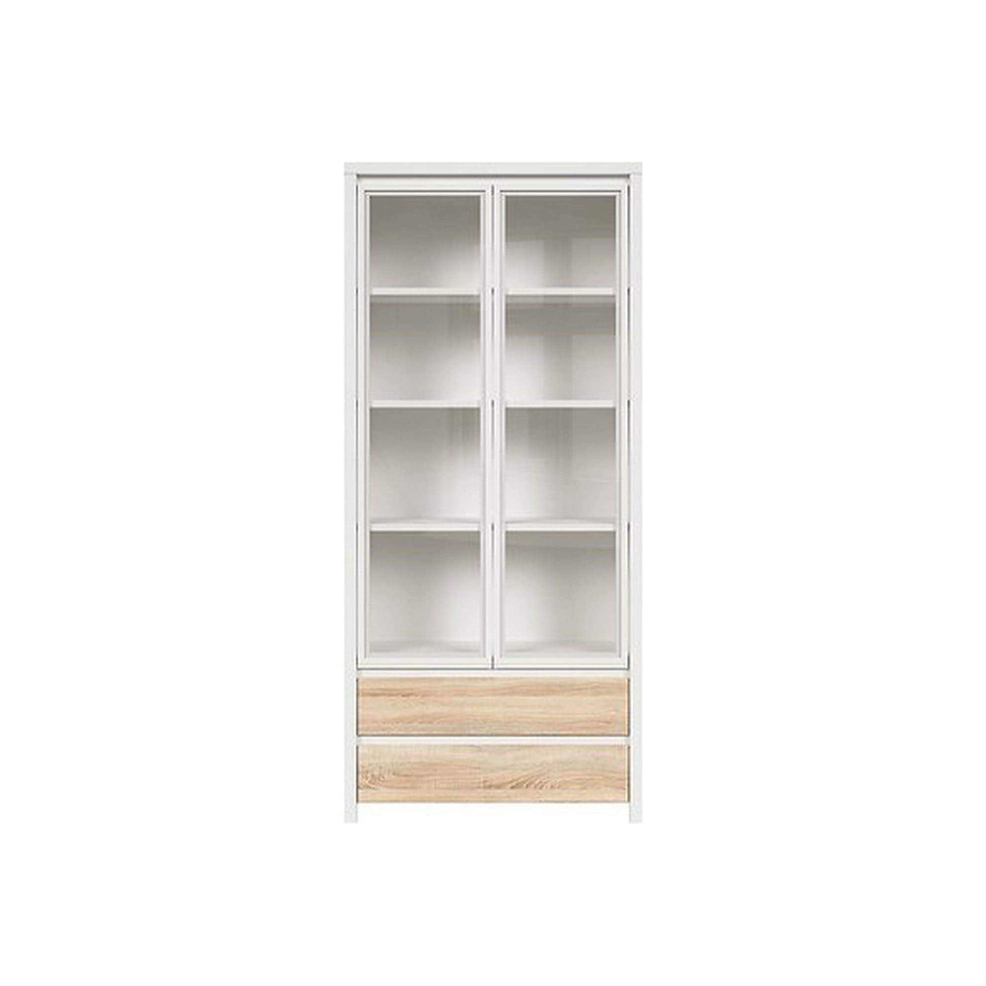 Vitrina KASPIAN, alb/stejar, PAL, 90x41x201 cm