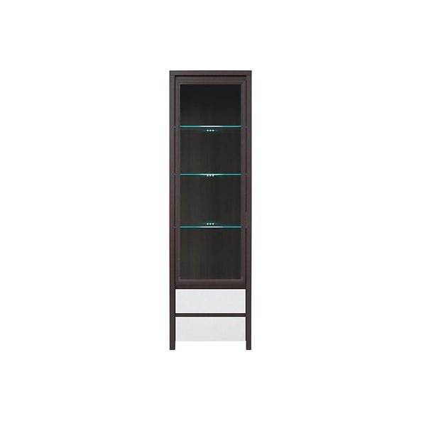 Vitrina KASPIAN REG1W2S, wenge/alb, PAL/sticla securizata, 57x41x201 cm