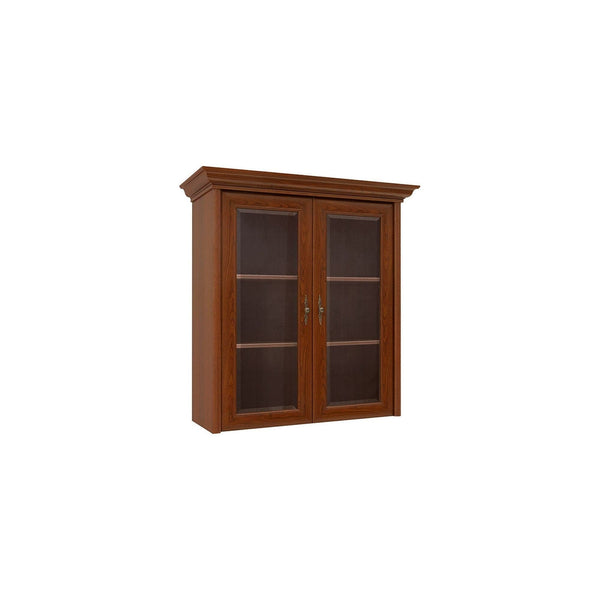 Vitrina KENT, castan, PAL/sticla securizata, 110x43x115 cm