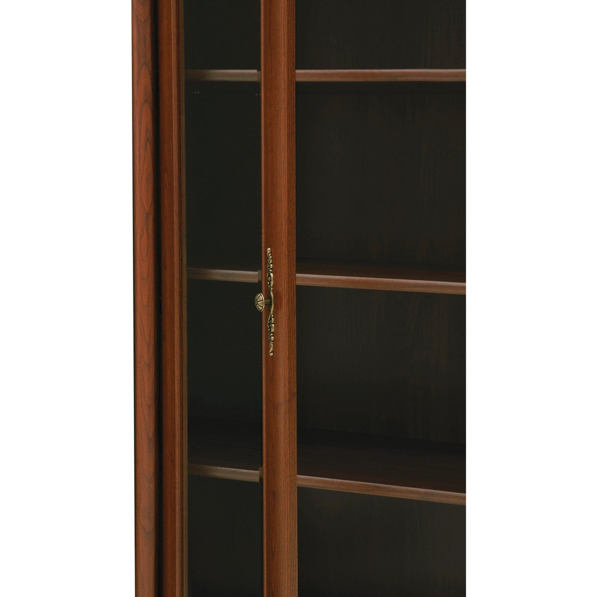 Vitrina KENT, castan, PAL/sticla securizata, 110x43x205 cm