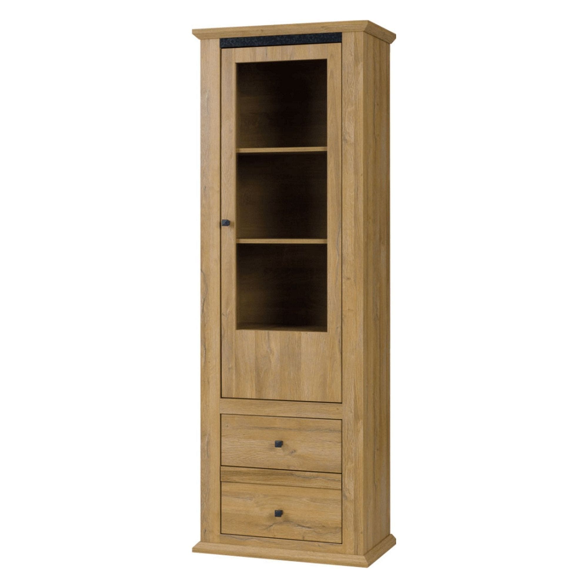 Vitrina LEON MZ4, stejar, PAL laminat, 70x40x200 cm