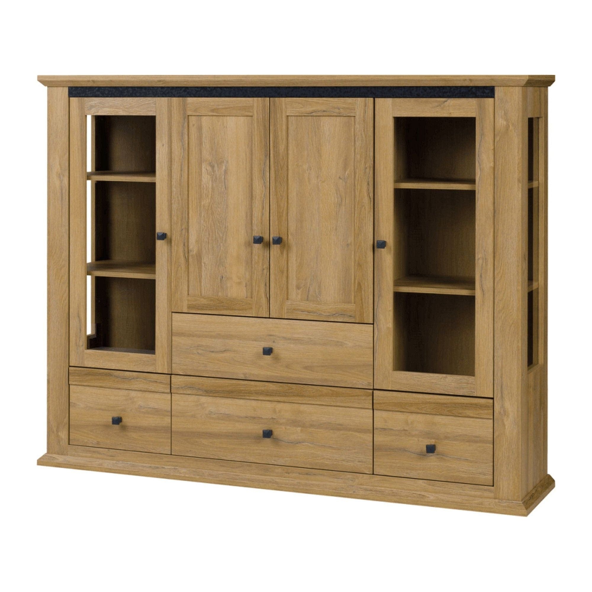 Vitrina LEON MZ6, stejar, PAL laminat, 165x40x130 cm