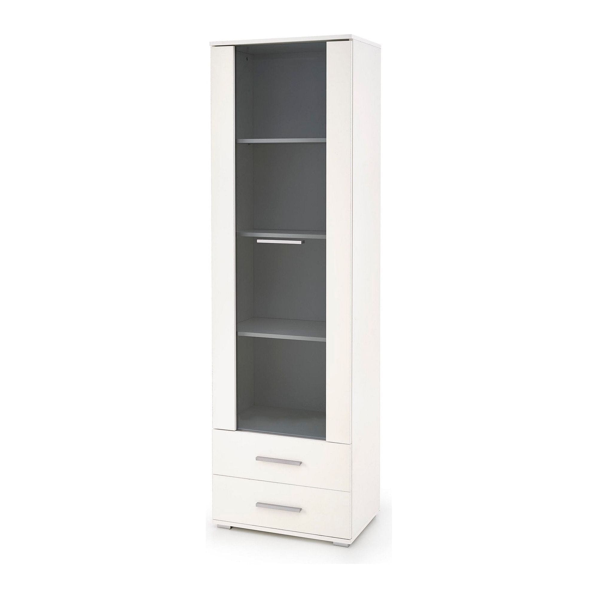 Vitrina LIMA W-1, alb, PAL laminat/sticla, 60x40x200 cm