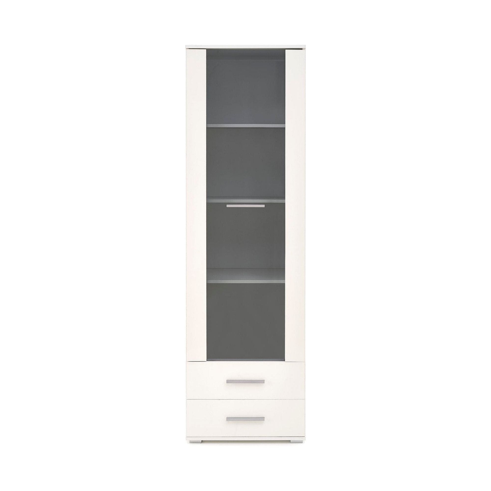 Vitrina LIMA W-1, alb, PAL laminat/sticla, 60x40x200 cm