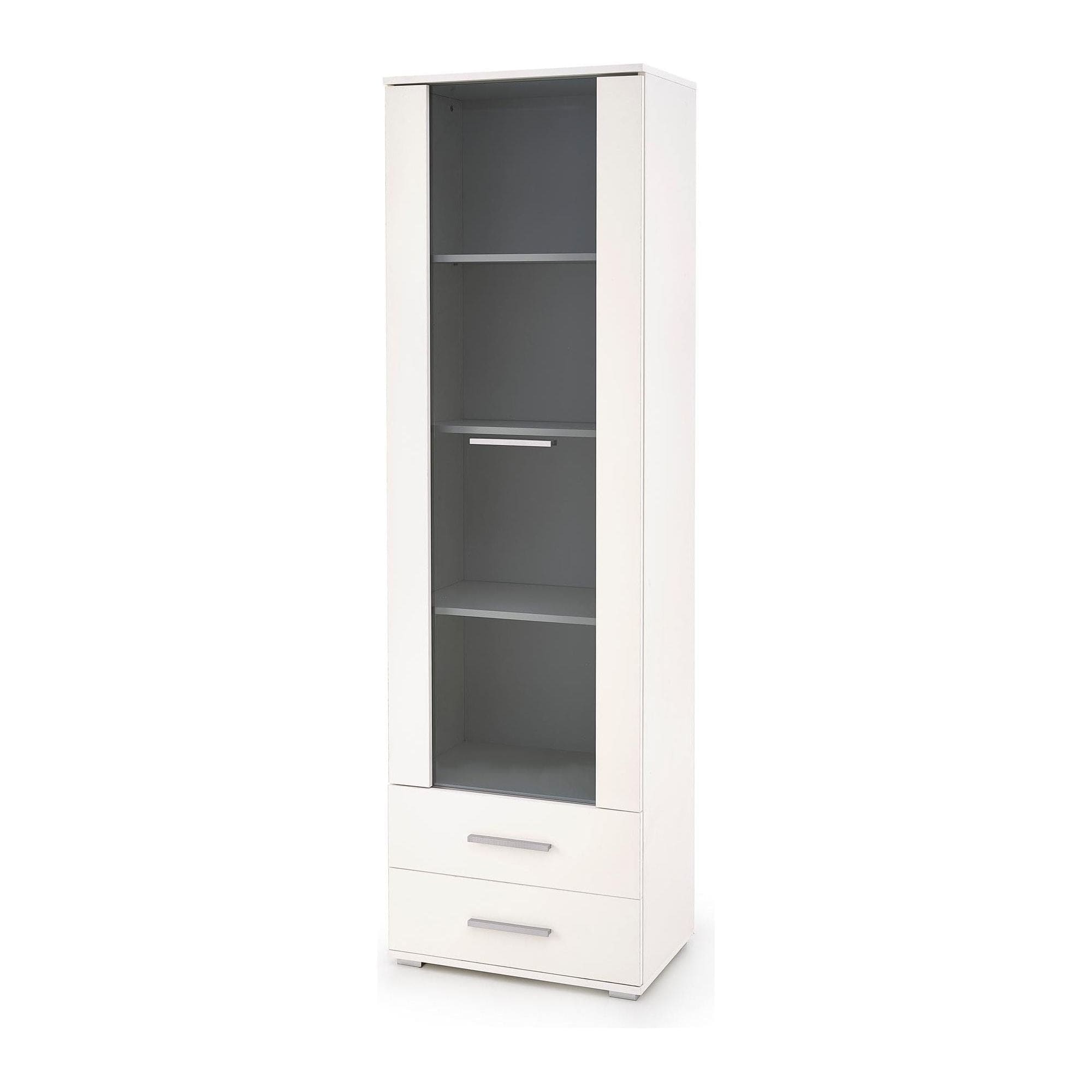 Vitrina LIMA W-1, alb, PAL laminat/sticla, 60x40x200 cm