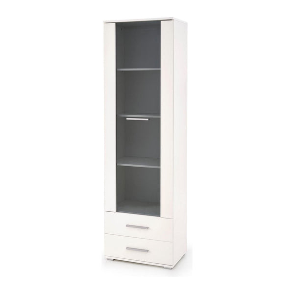 Vitrina LIMA W-1, alb, PAL laminat/sticla, 60x40x200 cm