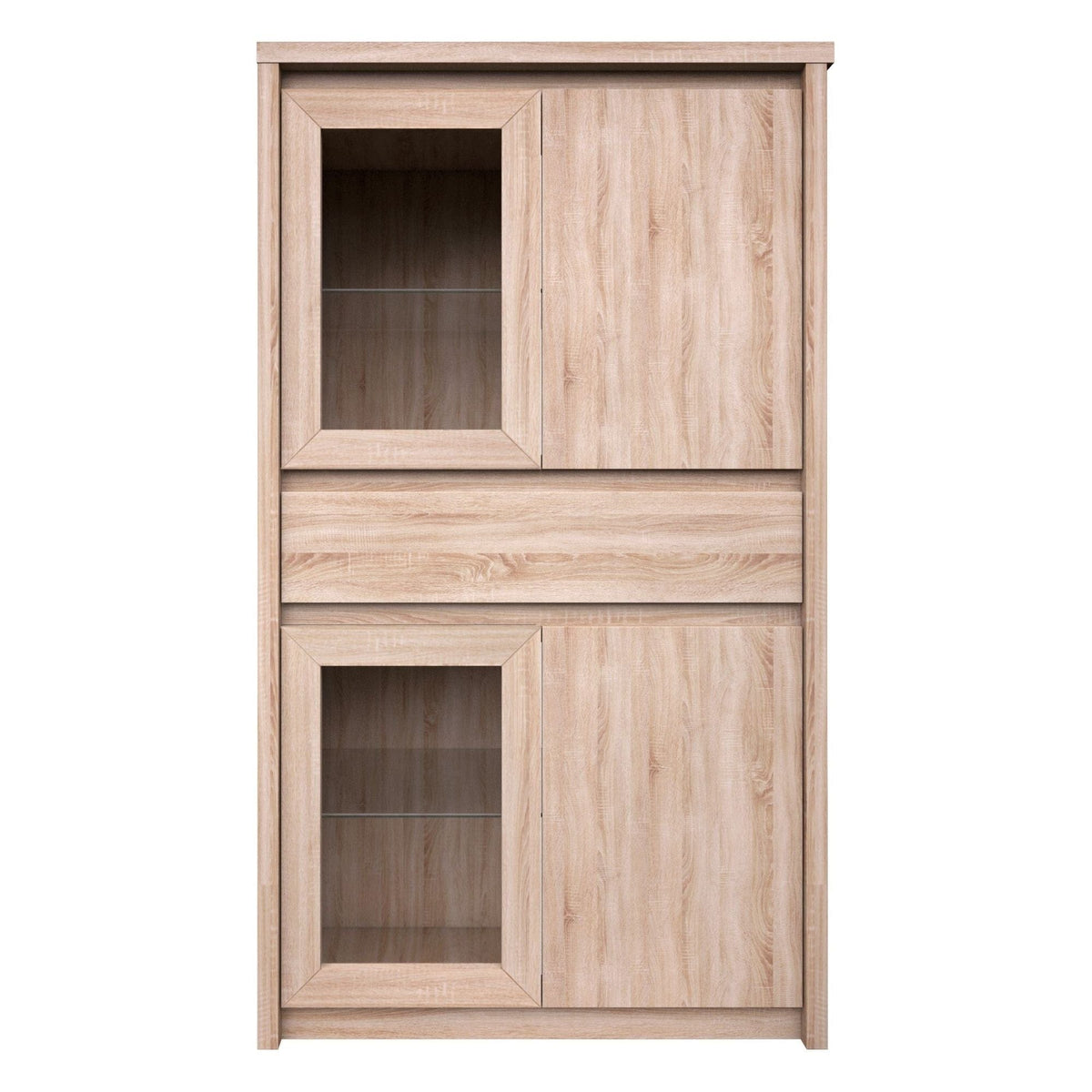 Vitrina NORTON, stejar sonoma, PAL laminat/canturi PVC/sticla, 87x40x154 cm