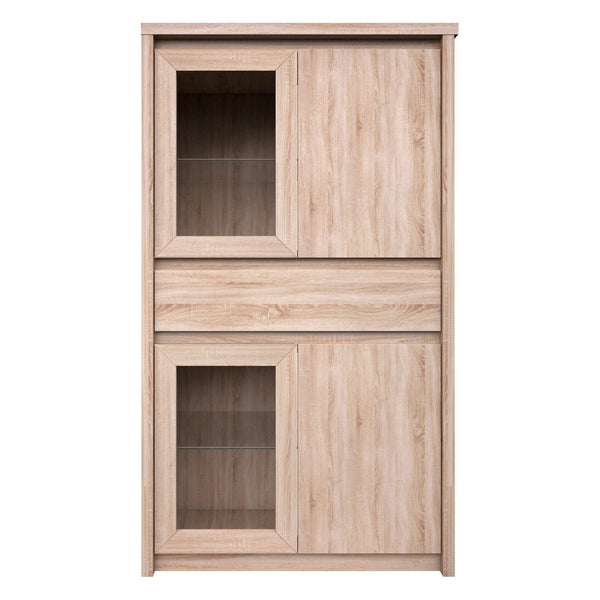 Vitrina NORTON, stejar sonoma, PAL laminat/canturi PVC/sticla, 87x40x154 cm