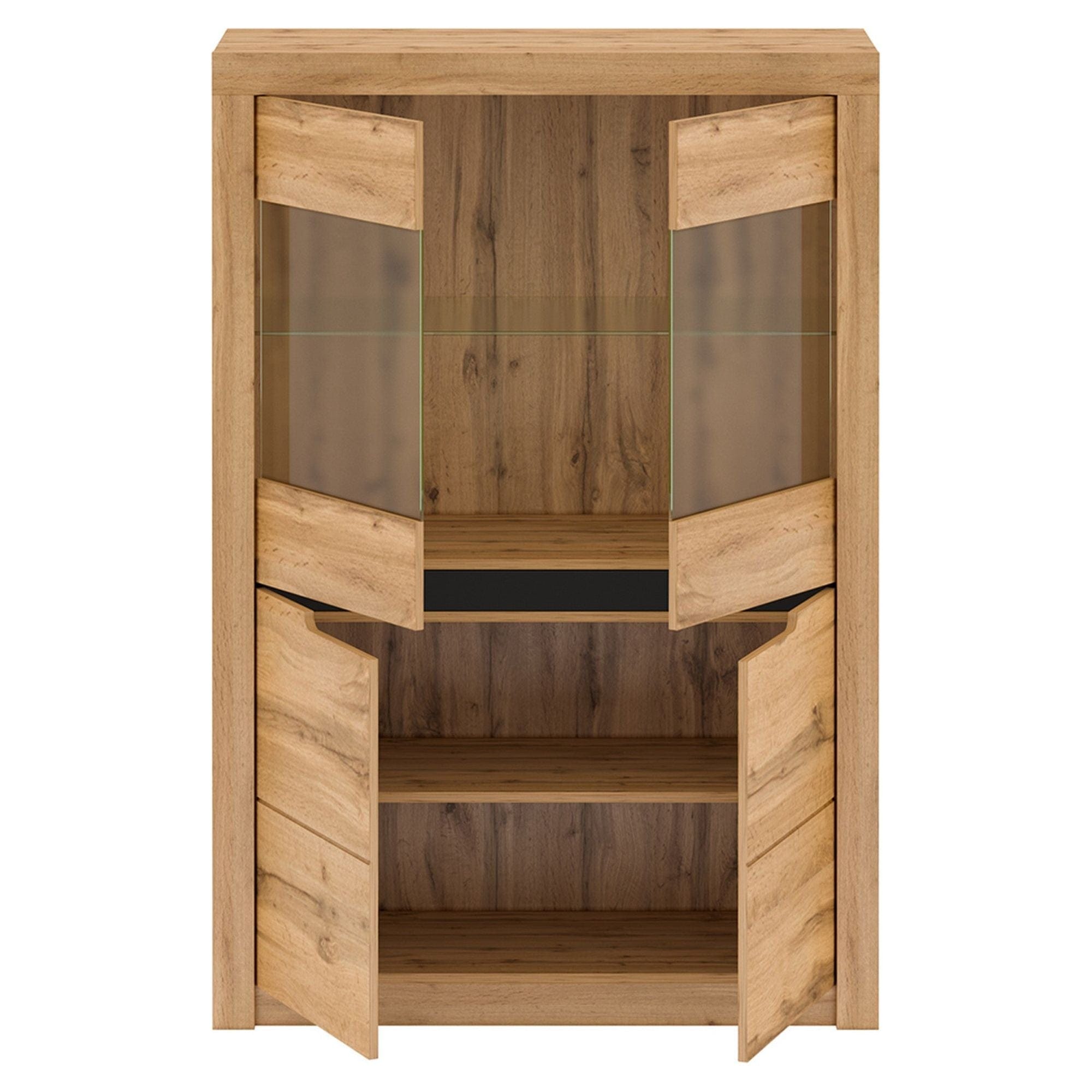 Vitrina TORONTA C, stejar wotan, DTD laminat, 103x40x151 cm