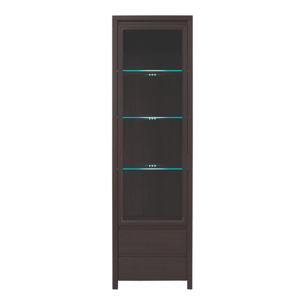Vitrine KASPIAN REG1W2S, wenge, PAL infoliat/sticla, 57x41x201 cm